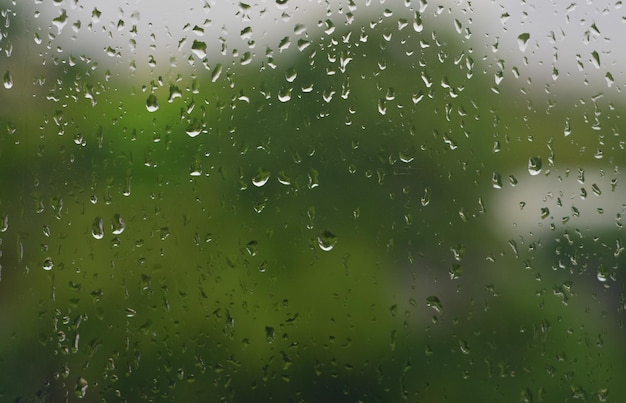 The water droplets on the glass are raindrops