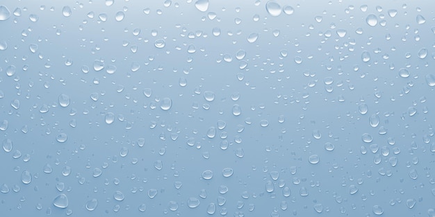 Water droplets on glass Raindrops on glass after rain 3d illustration