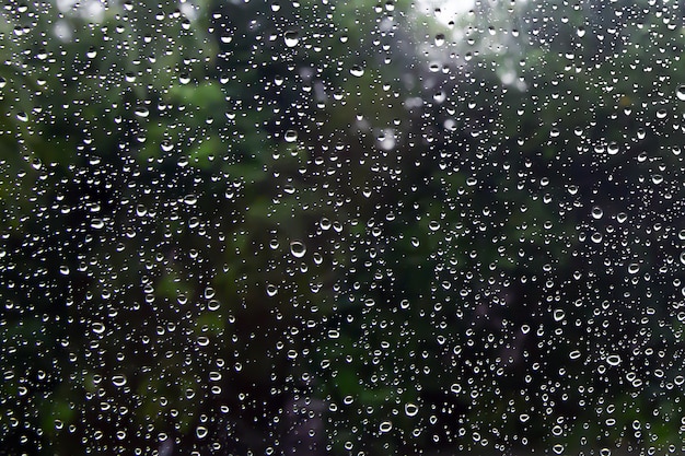 Water droplets on the glass.