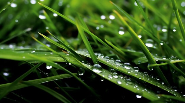 Water droplets on the grass