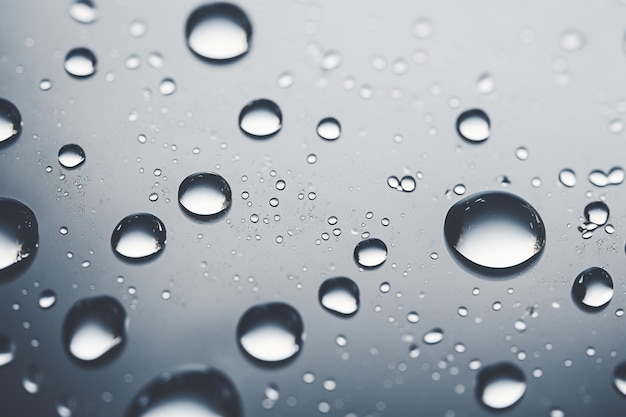 Water droplets on a gray background aesthetic look