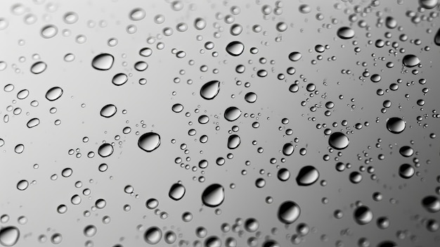 Water droplets on a gray background AI generated illustration