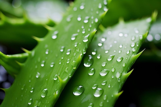 water droplets on a leaf of a plant