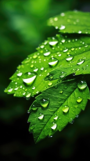 water droplets on a leaf