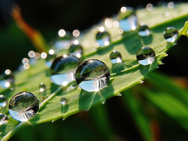 water droplets on a leaf