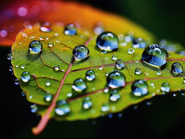 Water droplets on a leaf