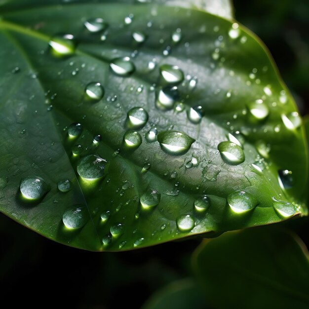 water droplets on the leaf