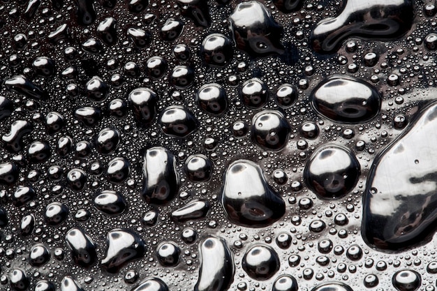 Water droplets on metal a beautiful unusual texture