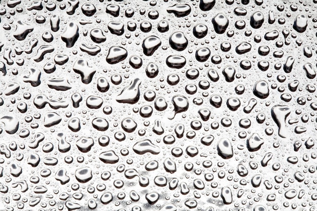 Water droplets on metal a beautiful unusual texture