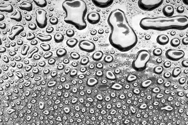 Water droplets on metal a beautiful unusual texture