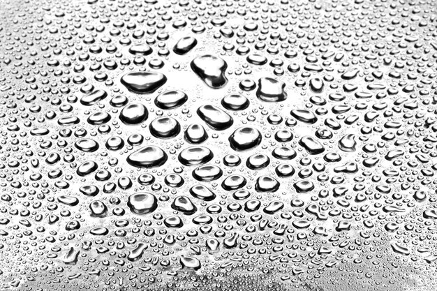 Water droplets on metal a beautiful unusual texture