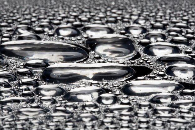 Water droplets on metal a beautiful unusual texture