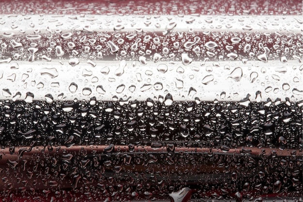 Water droplets on metal a beautiful unusual texture