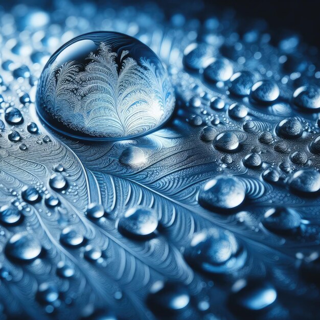 사진 파란색 표면 에 있는 물방울