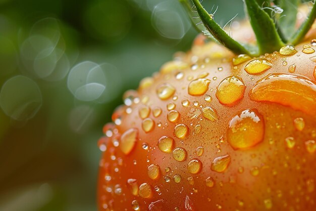 Photo water droplets on a orange fruit that is wet