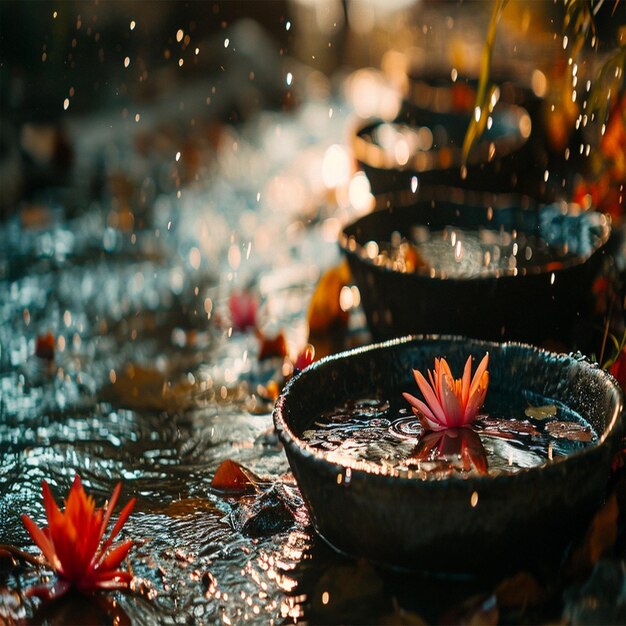 water droplets in the rain