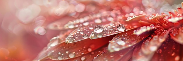 water droplets on a red flower