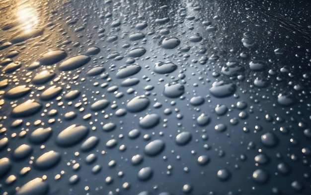 Water droplets on a smooth glossy surface