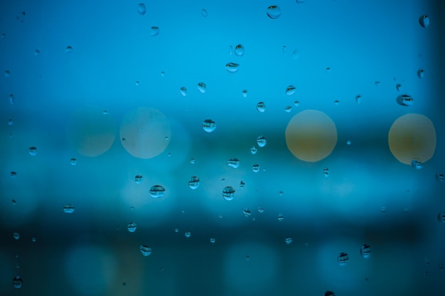 Water droplets stuck on glass