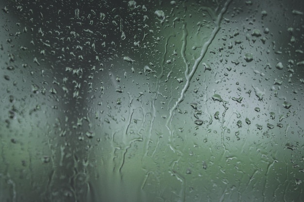 Water droplets on a window after the rain