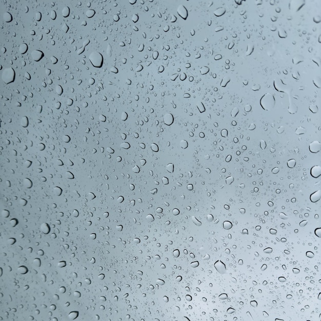 Water droplets on the window glass