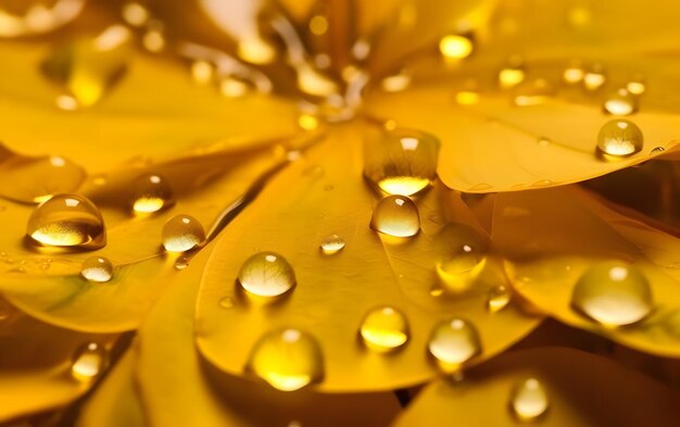 Water droplets on a yellow flower