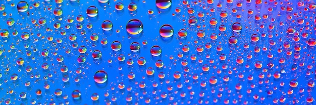 Water drops banner Abstract gradient background Droplet texture Rainbow gradient