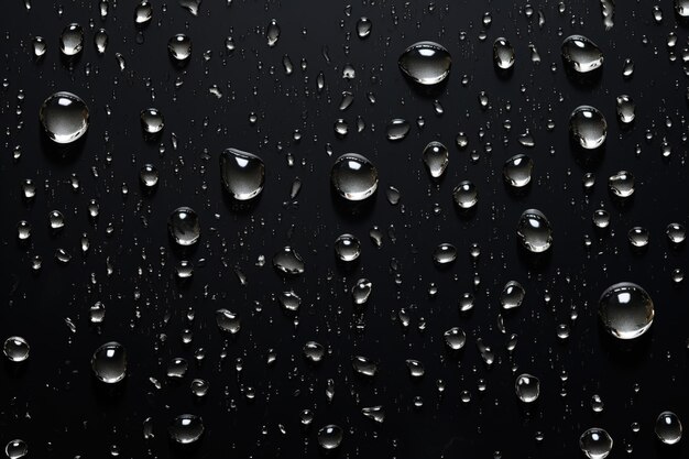 Photo water drops on a black background shallow depth of field ai generated