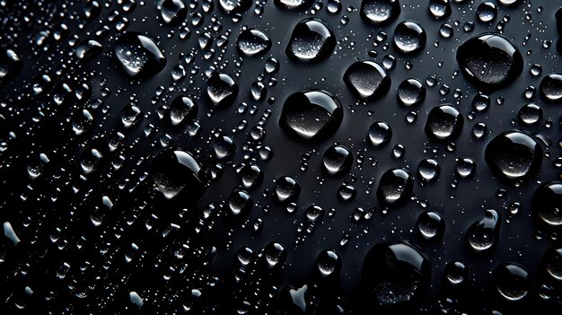 Water drops on a black background shallow depth of field Generative AI illustrations