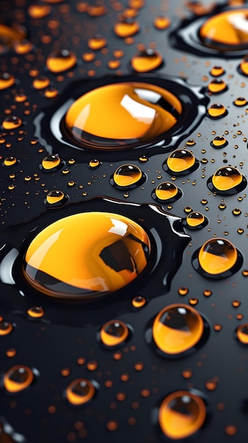 Water drops on a black background