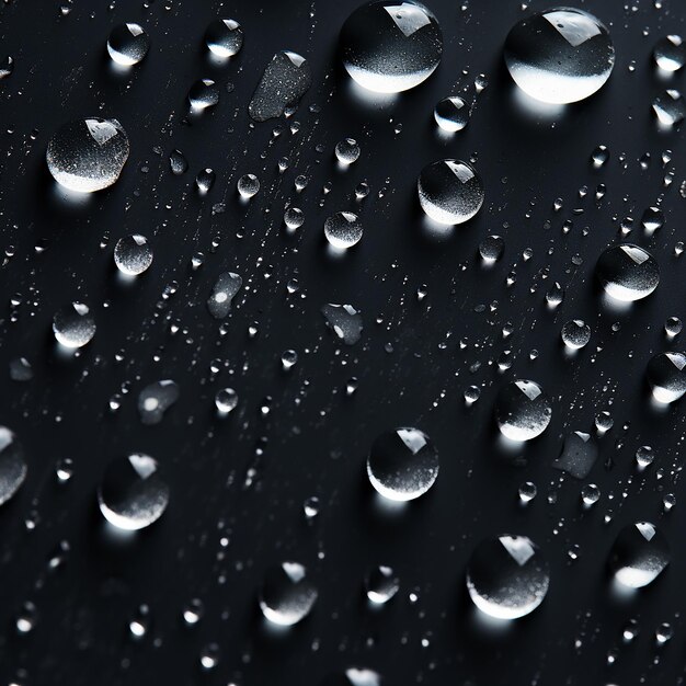 Photo water drops on black blackground