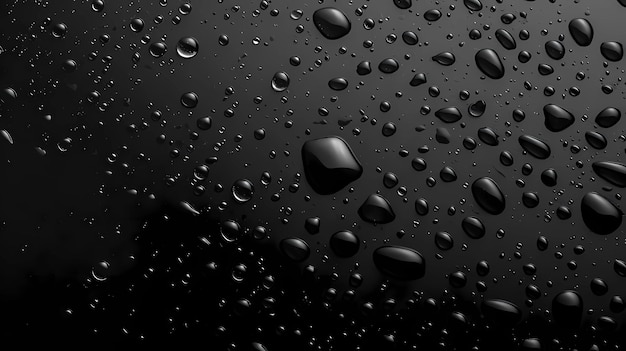 Water drops on a black and white abstract background Generative AI illustrations