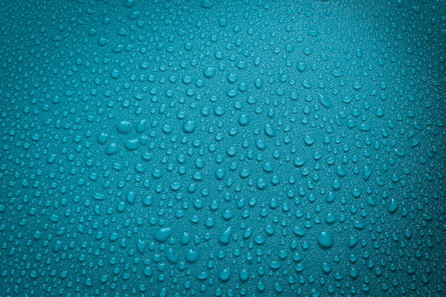 Water Drops On Blue Background