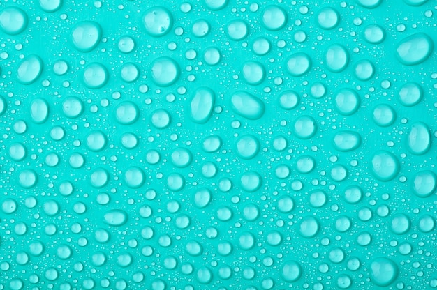 Water drops on a blue background