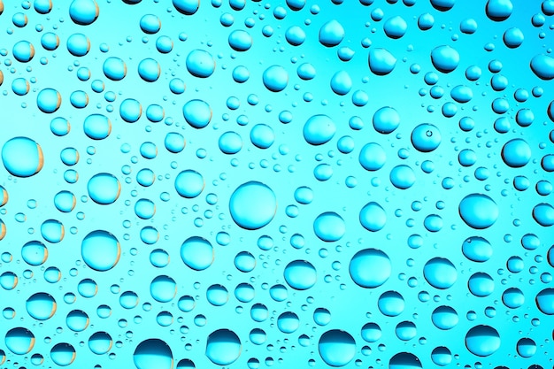 Water drops on blue background