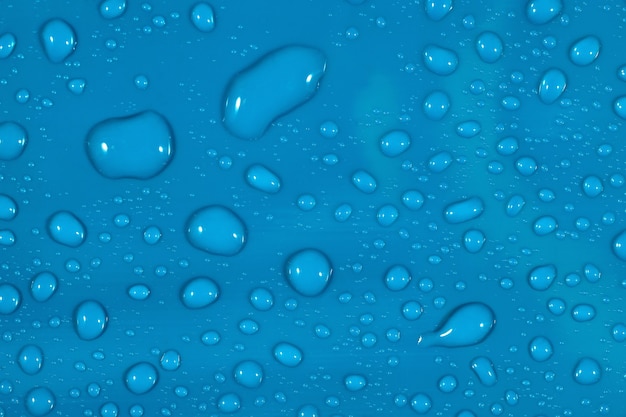 Water drops on blue background