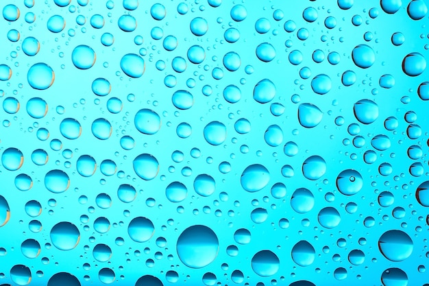 Water drops on blue background