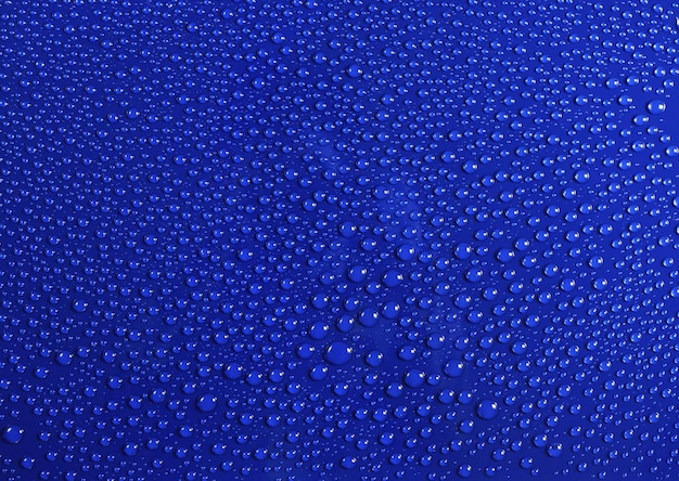 Water drops on blue background