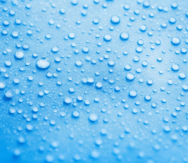 Water drops on blue background