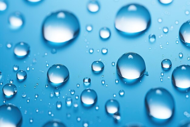 Water drops on blue background