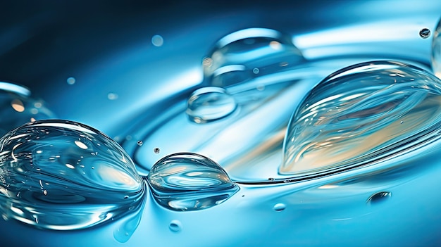 water drops in a blue bowl