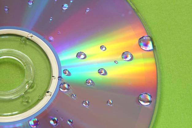 Water drops on a cd