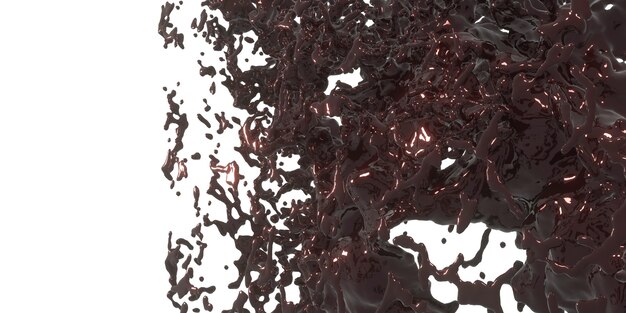 Капли воды Шоколадные капли всплеск шоколадного кофе какао 3d иллюстрация
