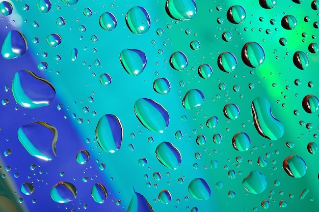 Water drops on colored background