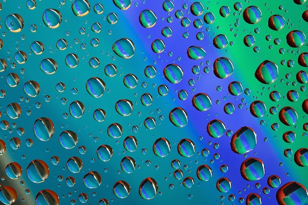 Water drops on colored background