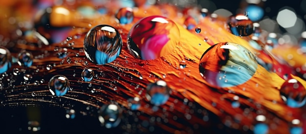 Water drops on a colorful background