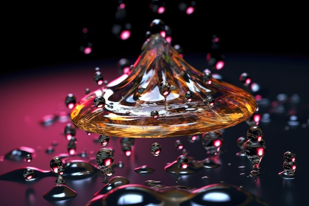 Photo water drops fall to form ripples professional advertising photography