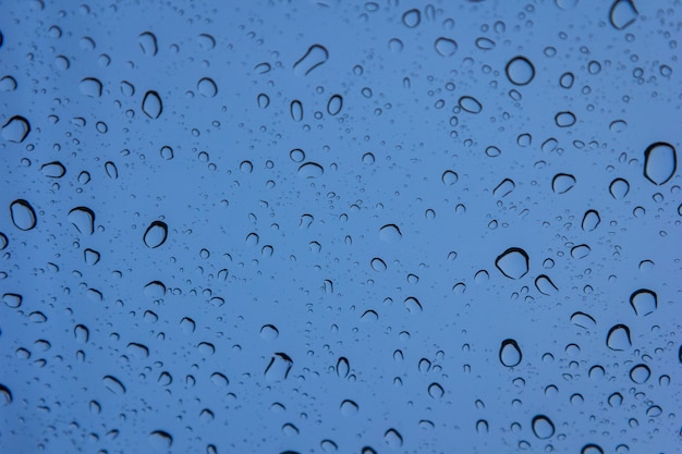 Water drops on glass raining day