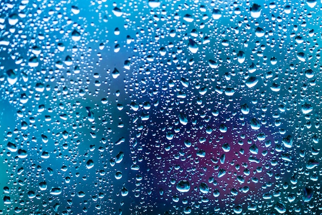 Water drops on a glass surface