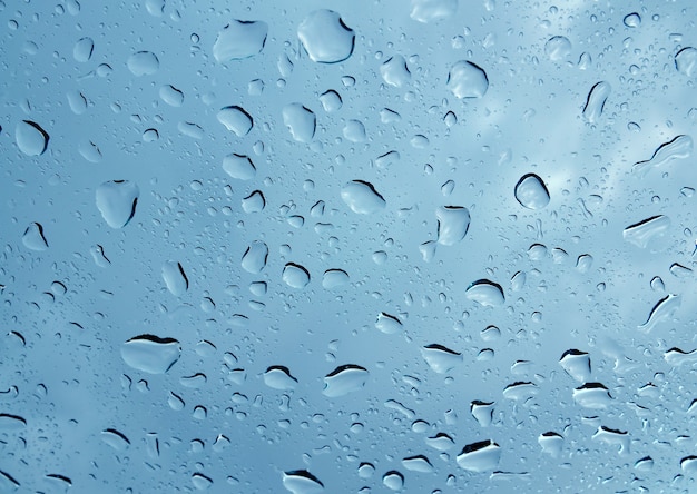 Water drops on a glass